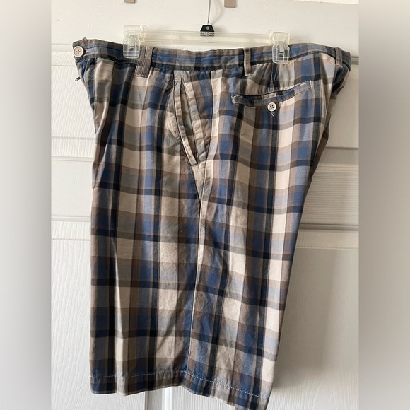 Men's Volcom Guilford Blue Plaid 5 pocket Skater Shorts Chino Shorts size 38 - Picture 7 of 8